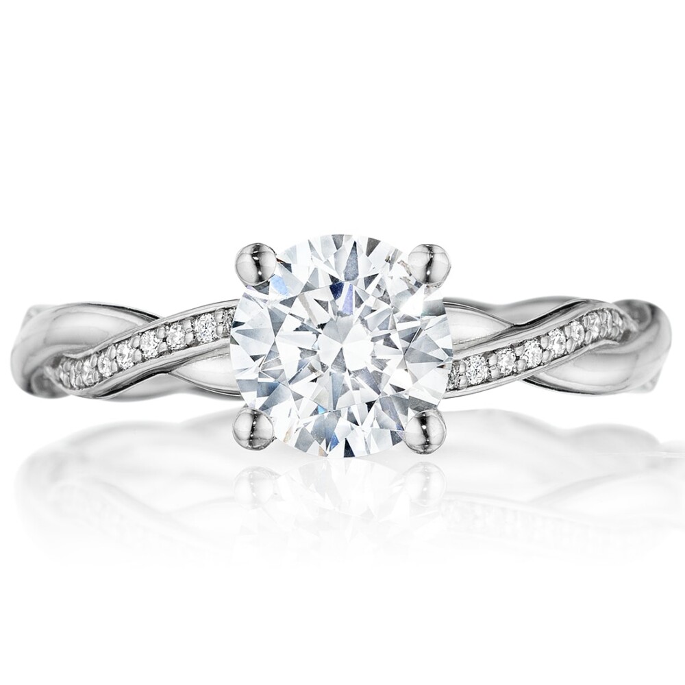 Round Diamond Twist Band Engagement Ring