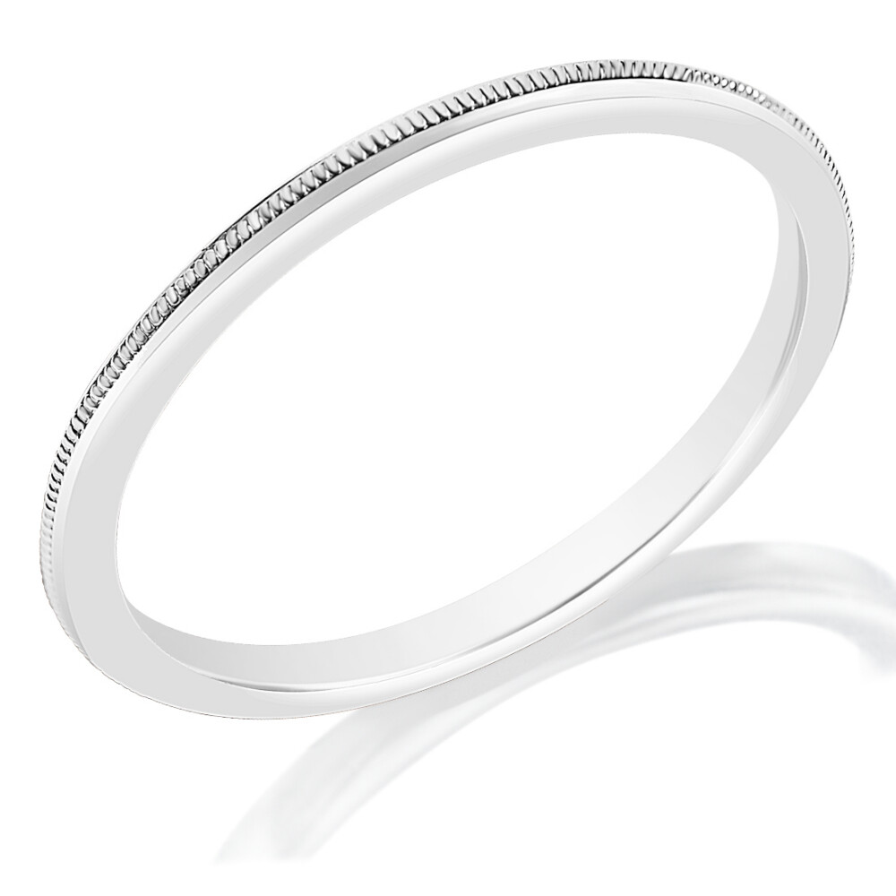 High Polish Milgrain Detail Wedding Band