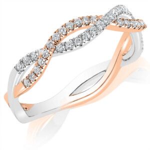 Halfway Diamond Braided Wedding Band