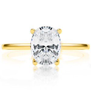 Oval Solitaire Thin Band Engagement Ring