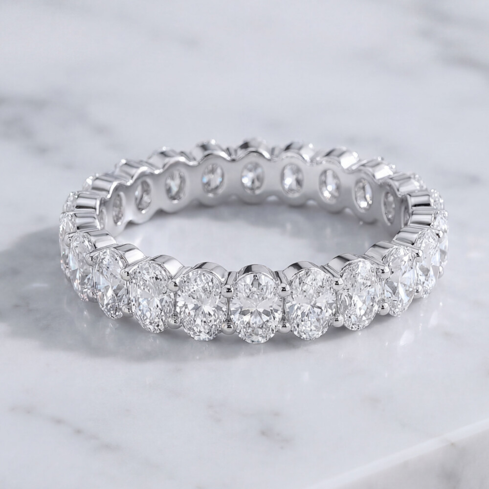Oval Shared Prong Eternity Band