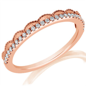 Scalloped Milgrain Detail Wedding Band