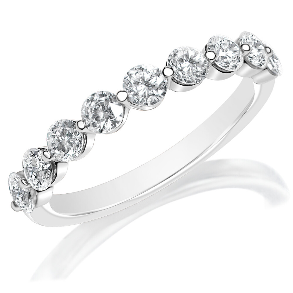 Halfway Diamond Shared Prong Matching Band