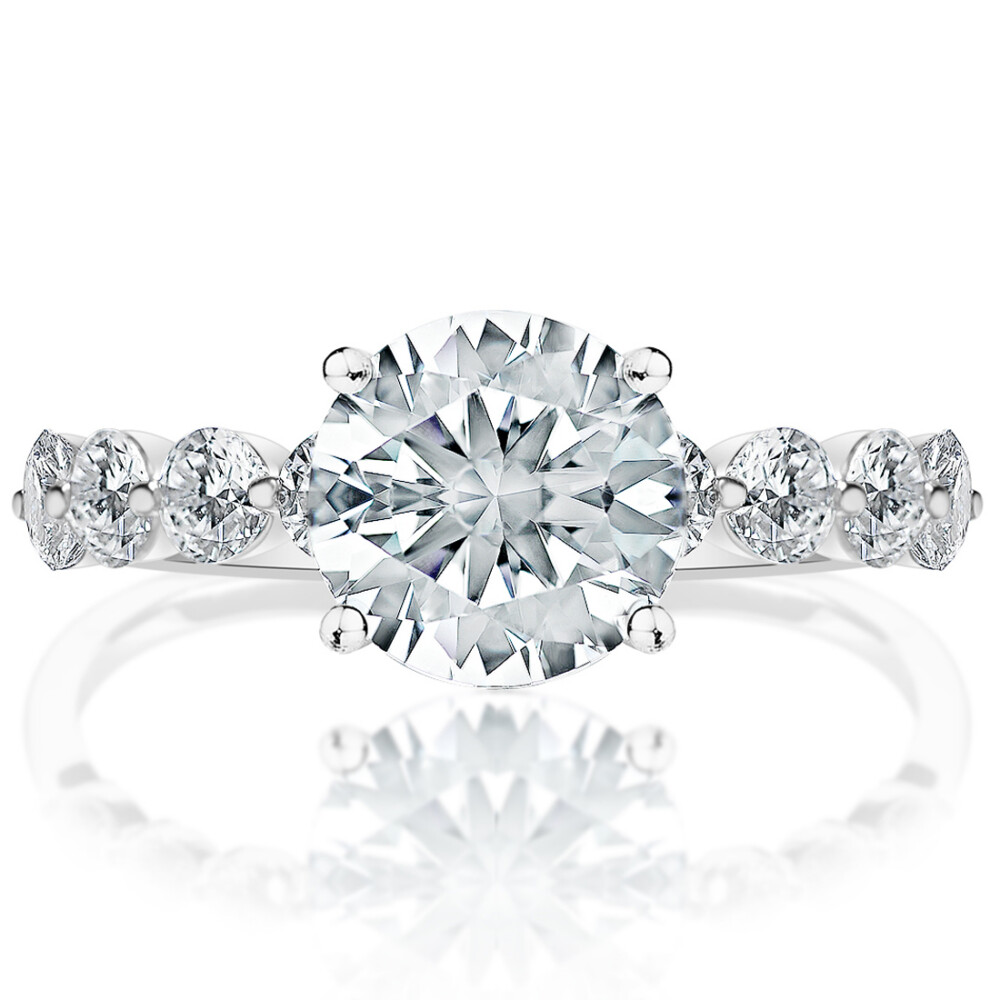 Round Diamond Bubble Band Engagement Ring