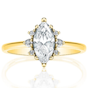 Marquise Diamond Cluster Engagement Ring