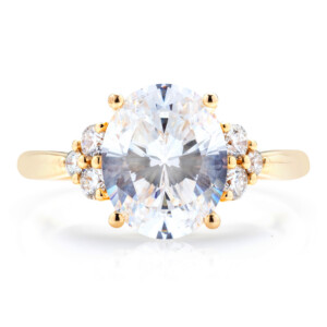 Oval Diamond Cluster Engagement Ring