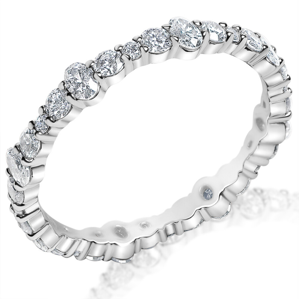 Oval and Round Shared Prong Eternity Band