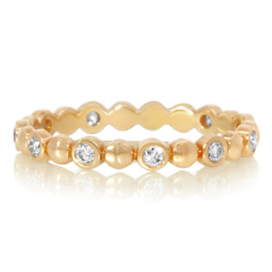 Round Diamond and Stud Wedding Band