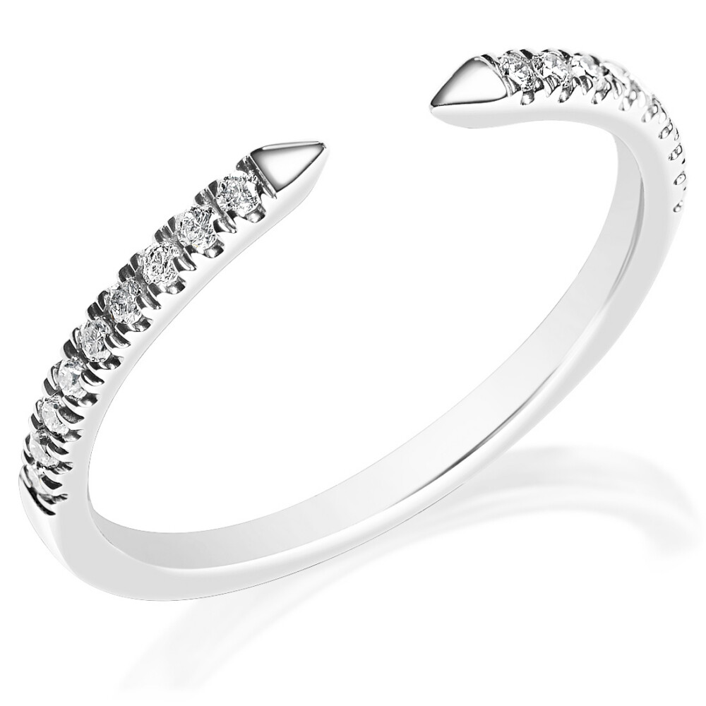 Diamond Pointed Open Wedding Band