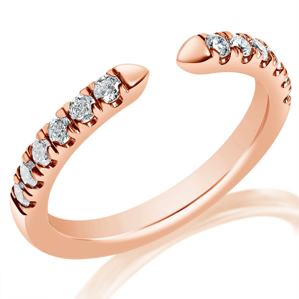 Large Diamond Pointed Open Wedding Band