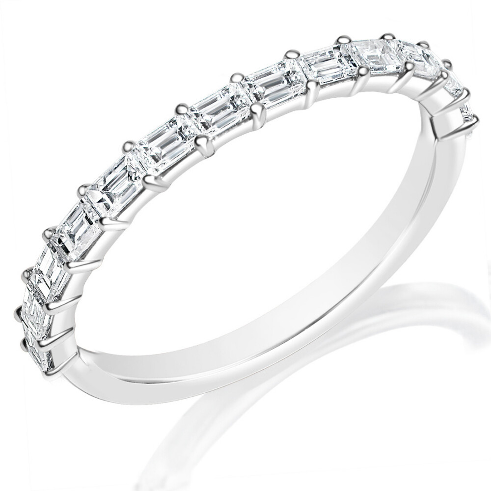 East-West Baguette Diamond Halfway Band