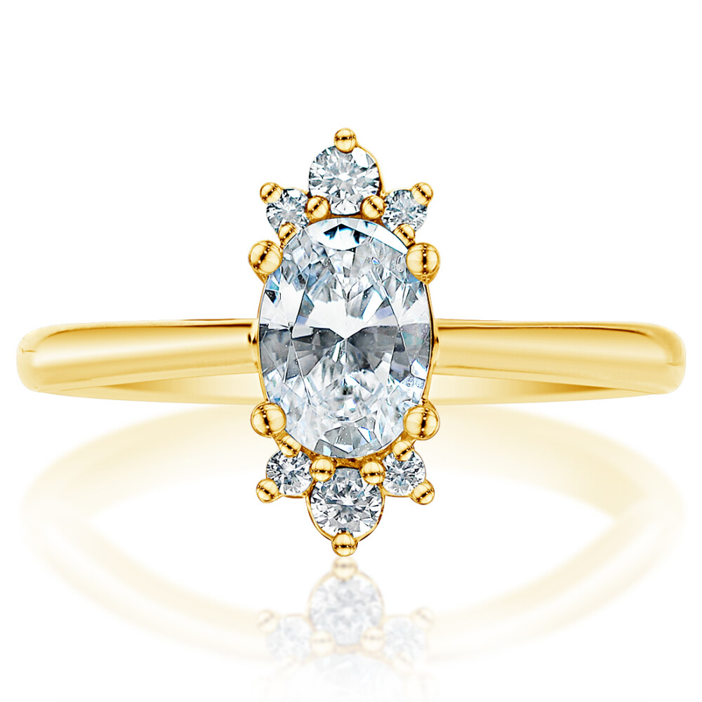 Oval Cluster Engagement Ring