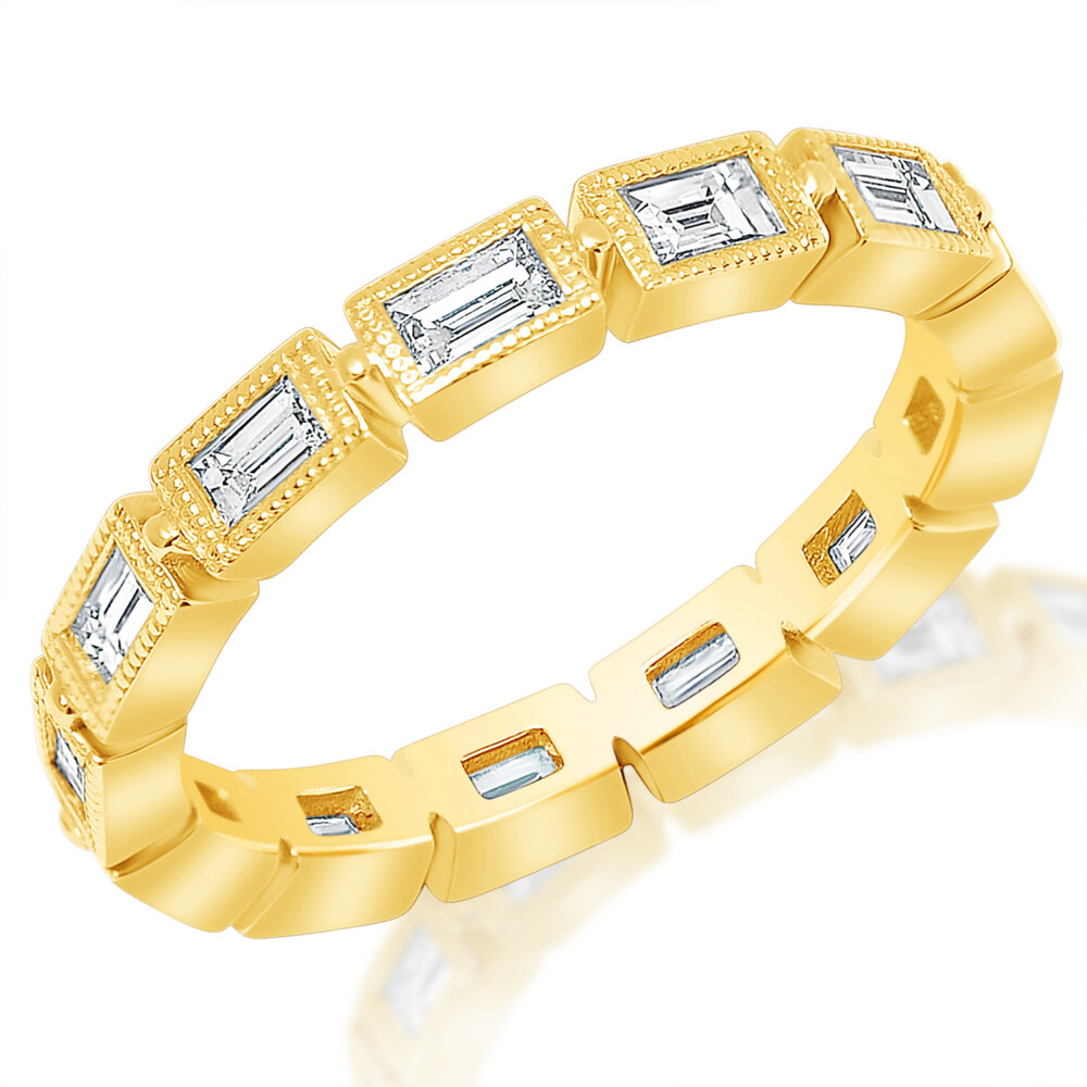 Baguette Bezel Milgrain Edge Eternity Ring