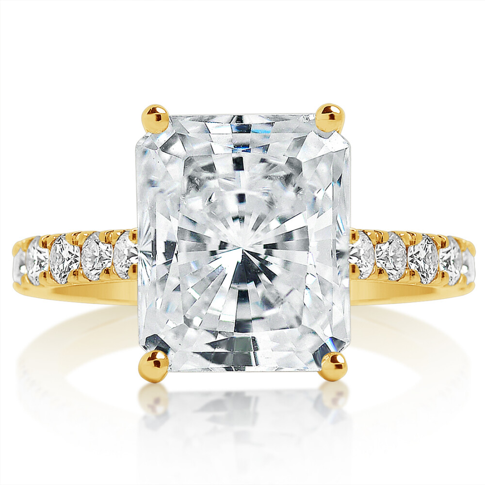 Cushion Diamond Rail and Bridge Engagement Ring