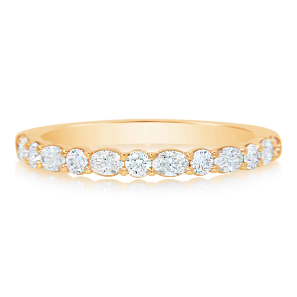 Oval and Round Double Shared Prong Ring