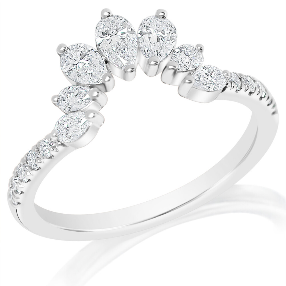Pear Diamond Curved Band
