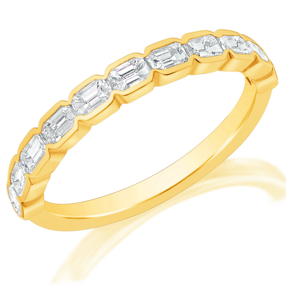 Emerald Diamond Half Bezel Band