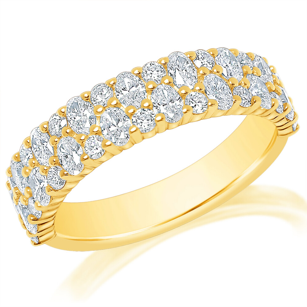 Oval and Round Double Row Band