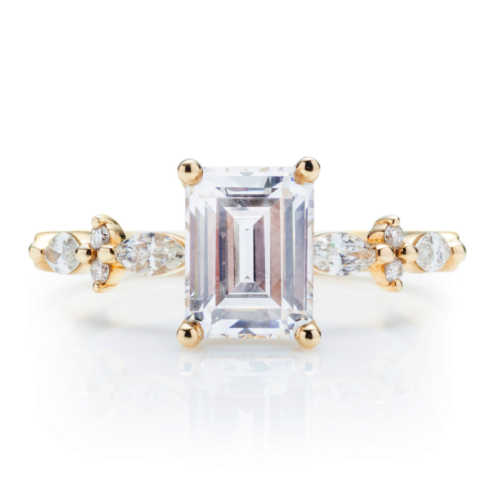 Marquise and Round Shank Engagement Ring