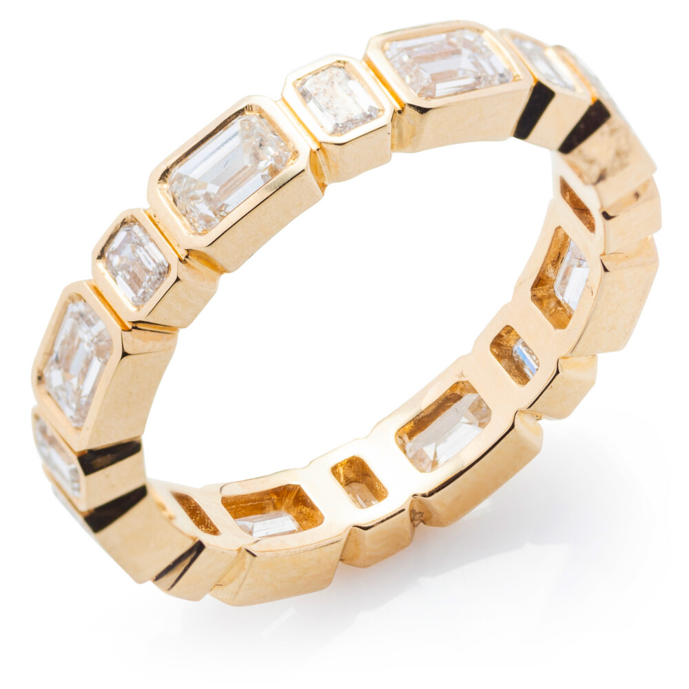 Emerald Bezel Eternity Band