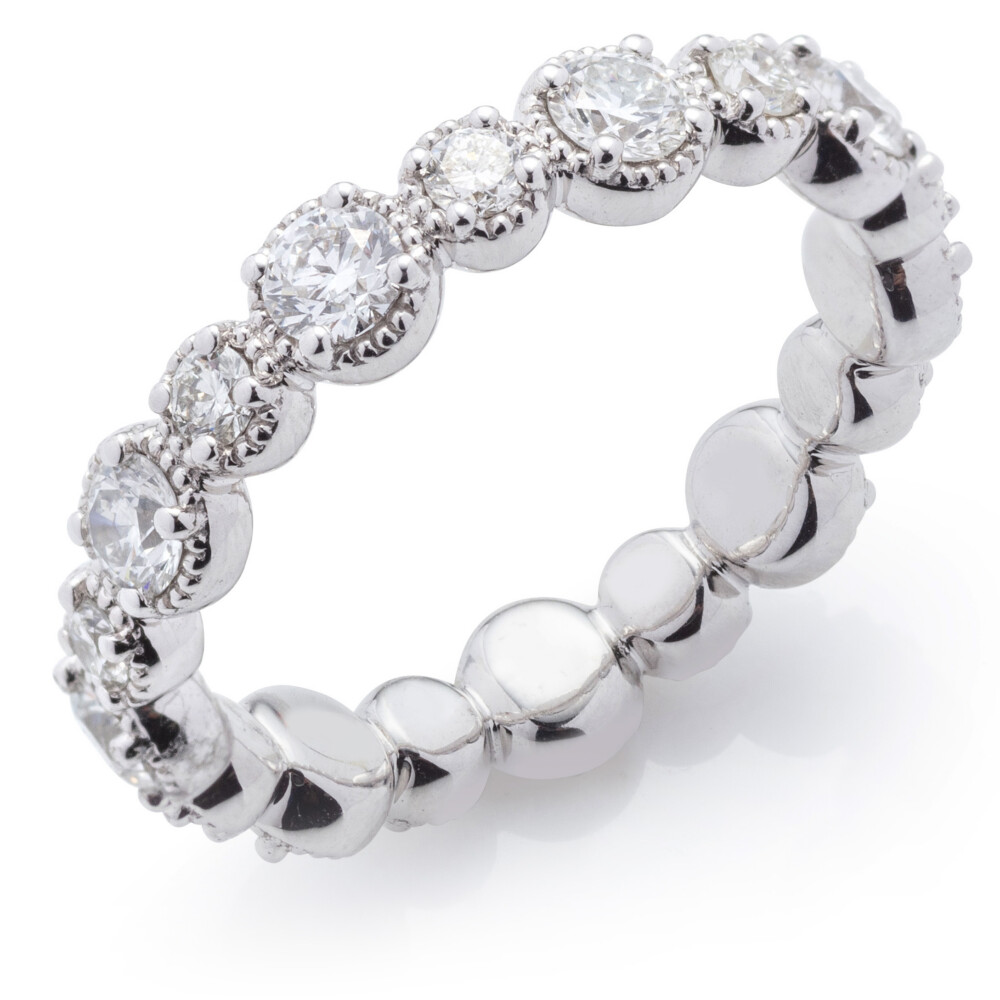 Alternating Size Round Diamond Eternity Band