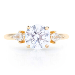Kite Diamond Three Stone Engagement Ring