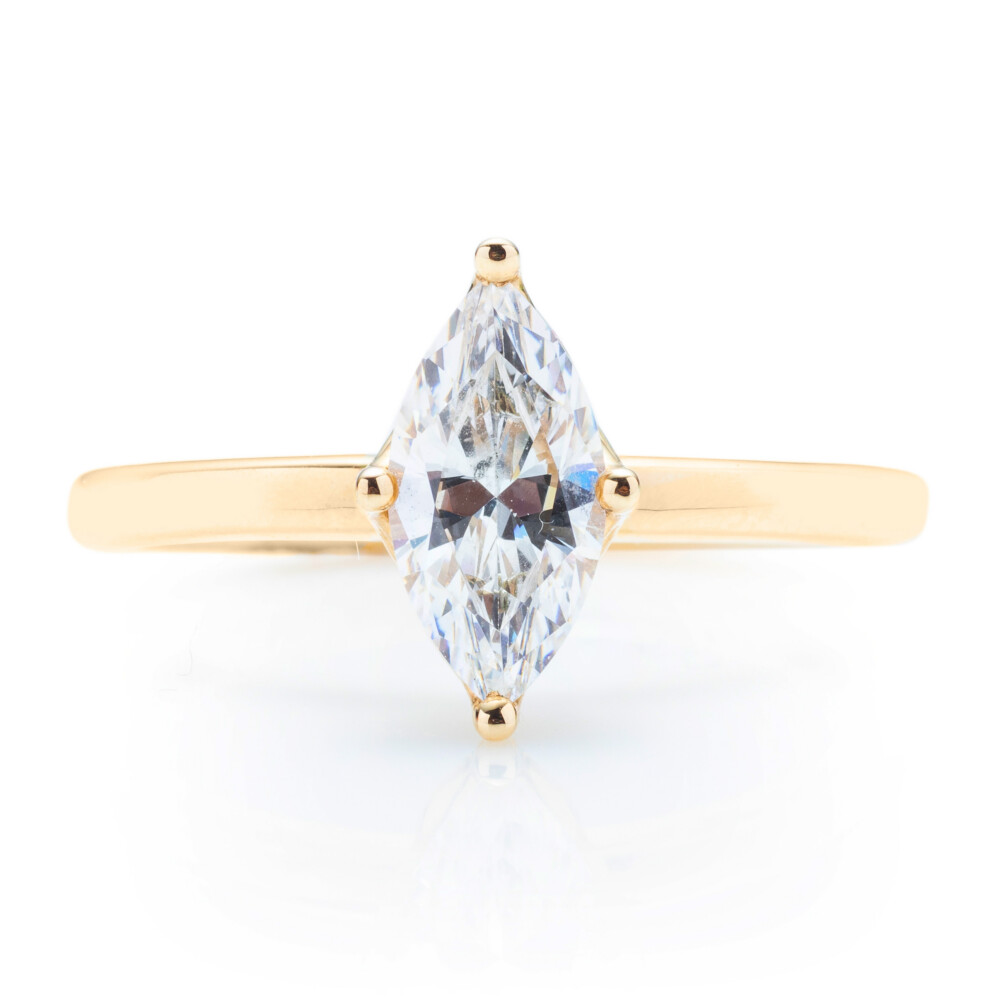 Kite Set Marquise Solitaire Engagement Ring