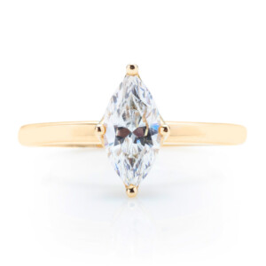 Kite Set Marquise Solitaire Engagement Ring