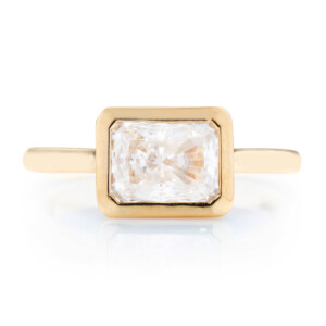 Radiant Diamond East-West Bezel Engagement Ring
