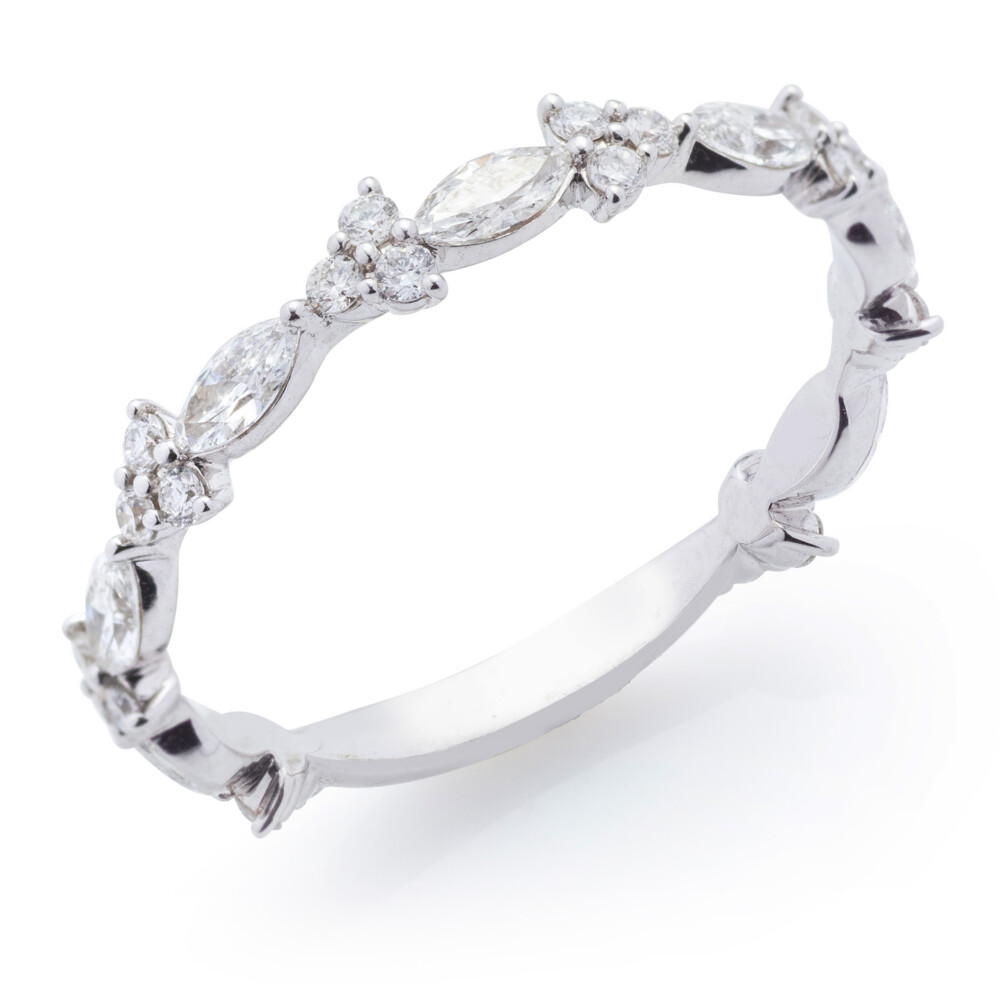 Marquise and Round Cluster Ring