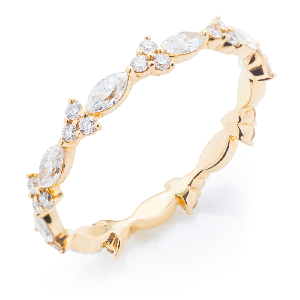 Marquise and Round Cluster Eternity Band