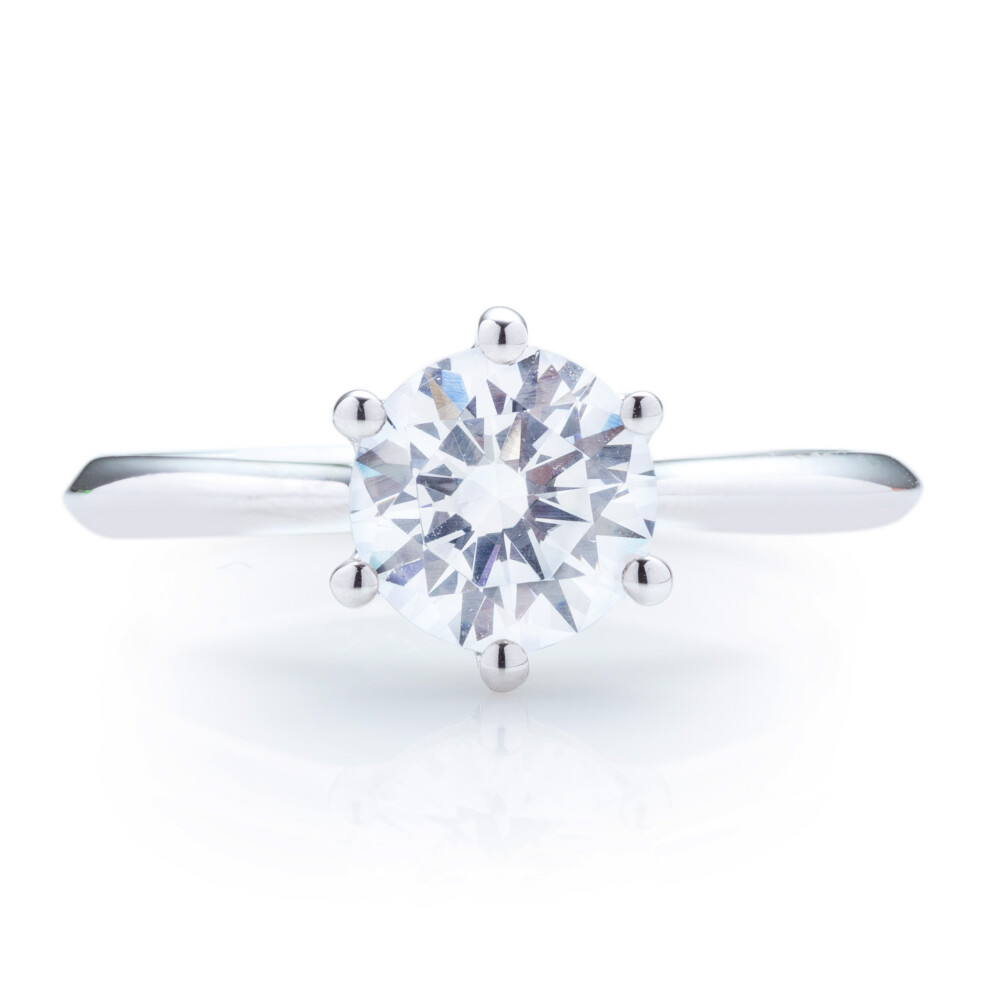 Round Diamond Six Prong Solitaire Engagement Ring