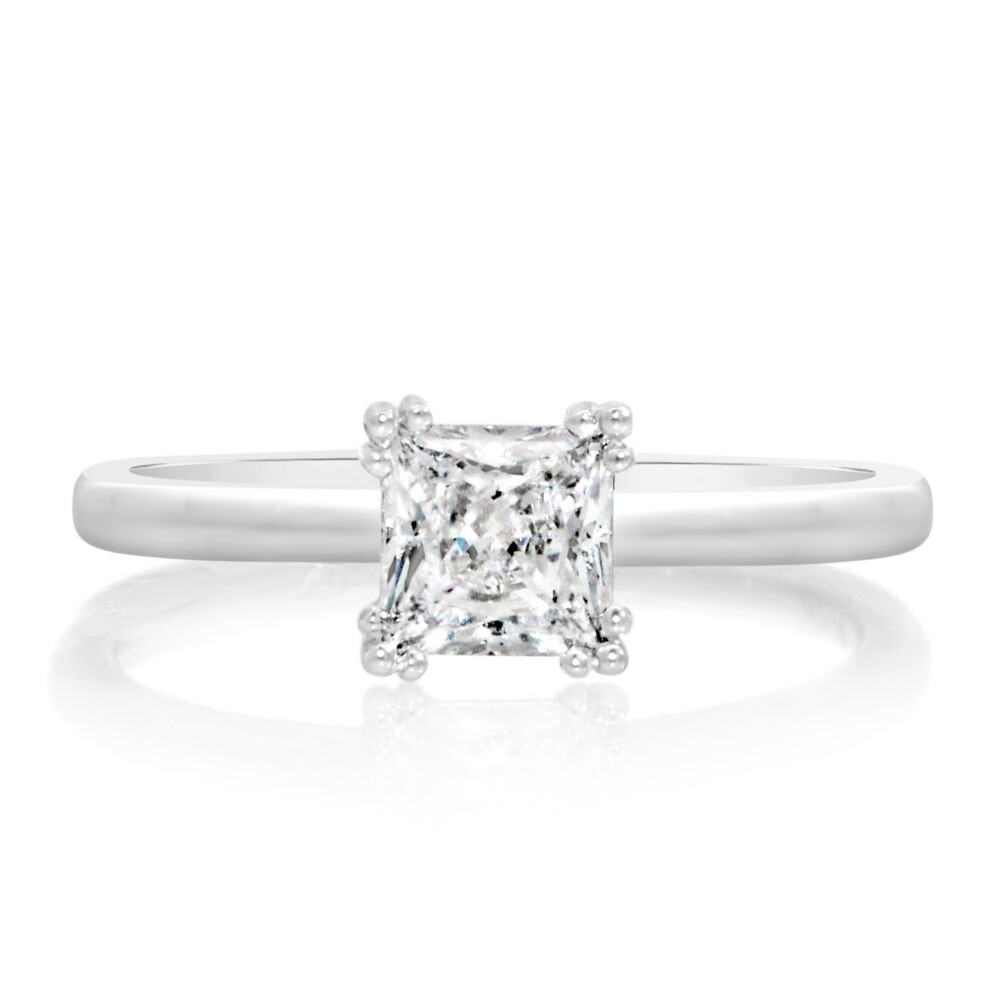 Princess Triple Prong Solitaire Engagement Ring