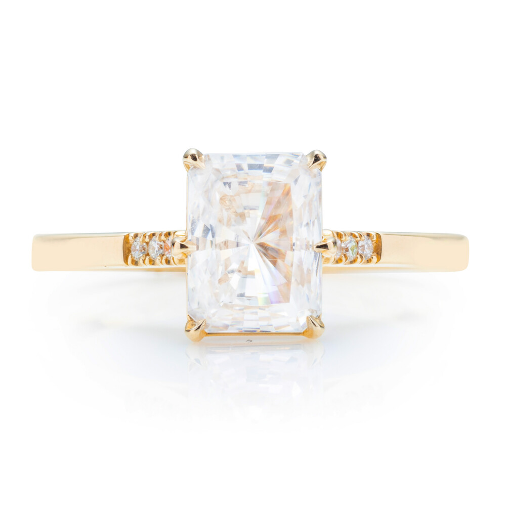 Radiant Diamond Accent Engagement Ring
