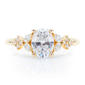 Marquise Split Shank Diamond Cluster Engagement Ring