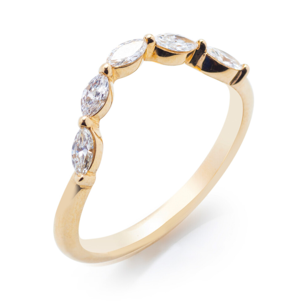 Marquise Diamond Curved Band