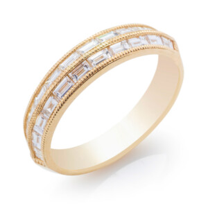 Baguette Diamond Channel Set Double Row Ring