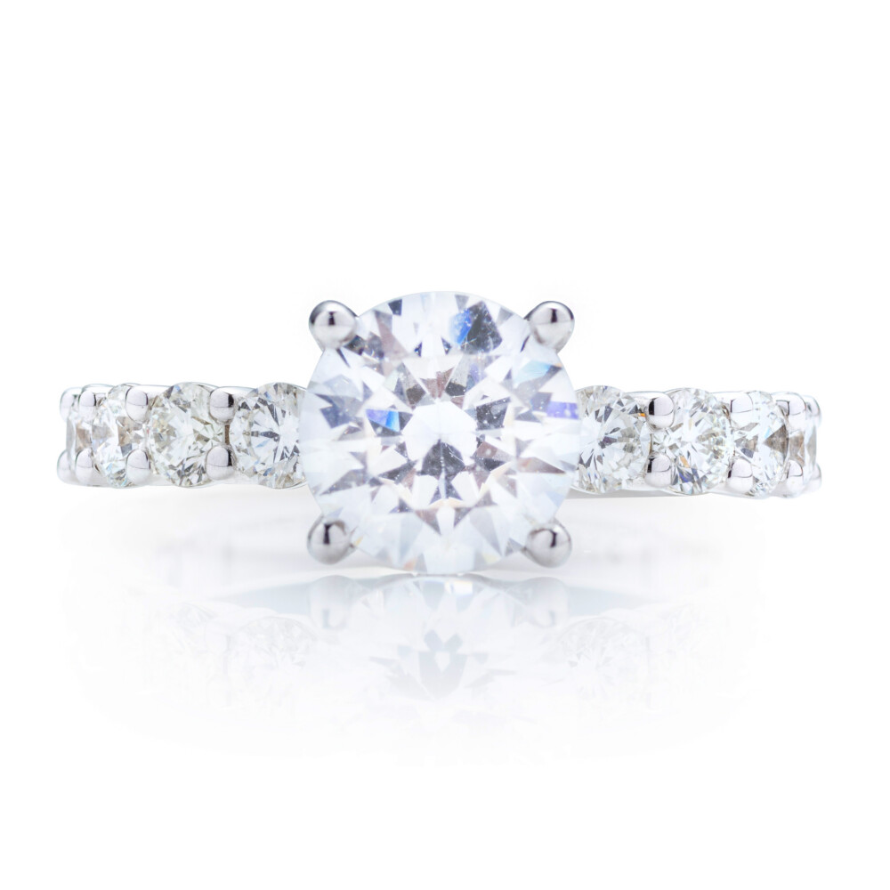 Round Diamond Shared Prong Engagement Ring
