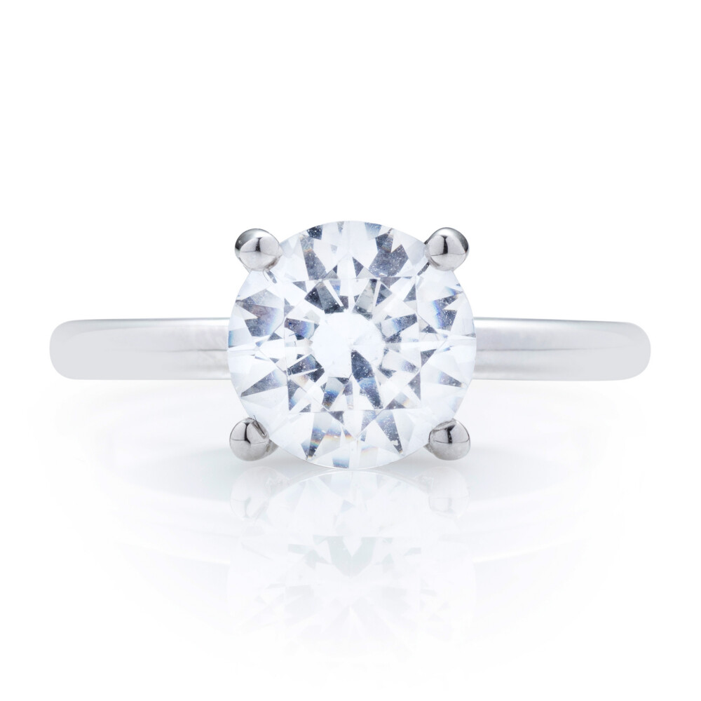 Thin Shank Round Diamond Engagement Ring
