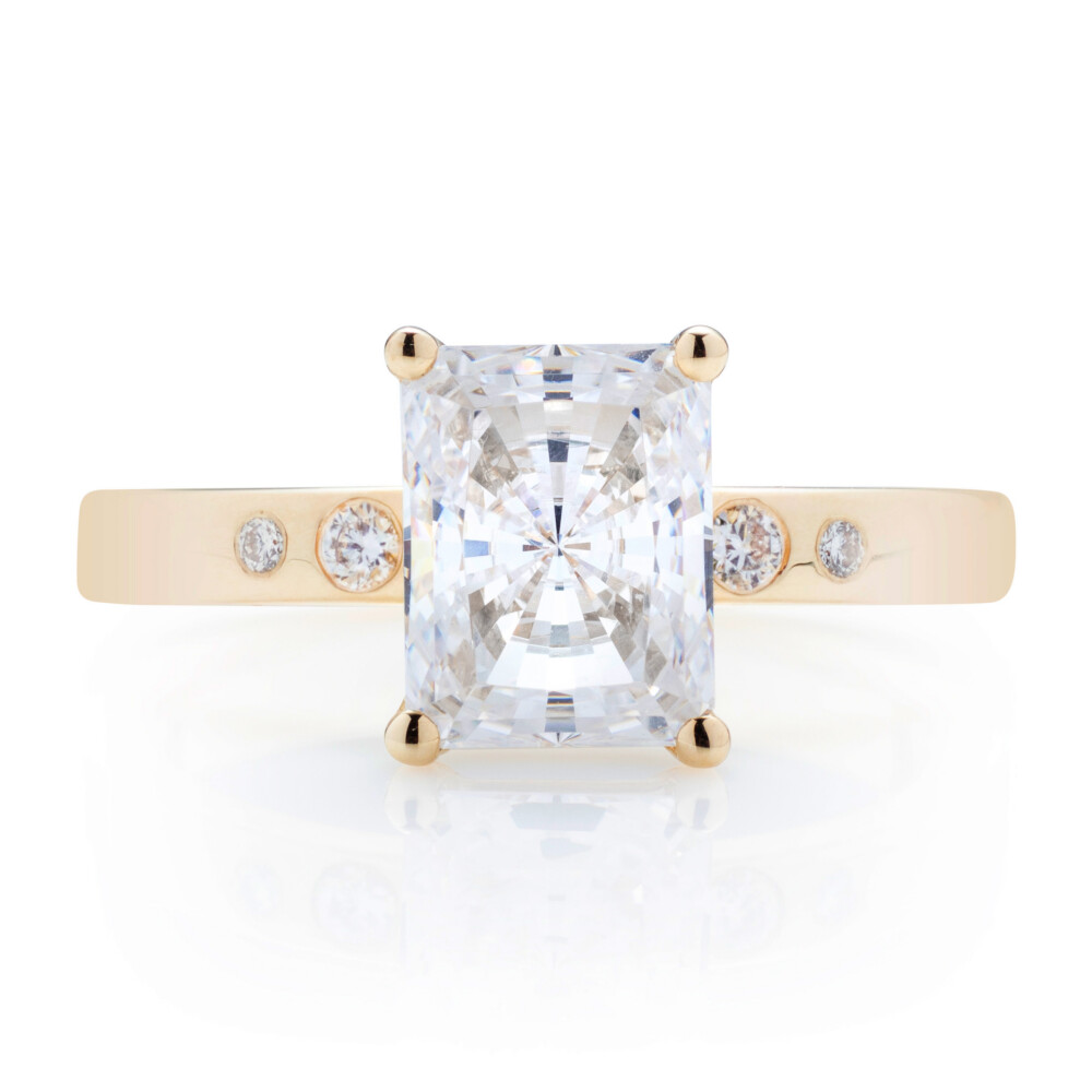 Burnished Diamond Shank Engagement Ring