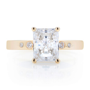Burnished Diamond Shank Engagement Ring