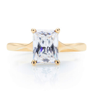 Graduated Shank Hidden Halo High Polish Engagement Ring