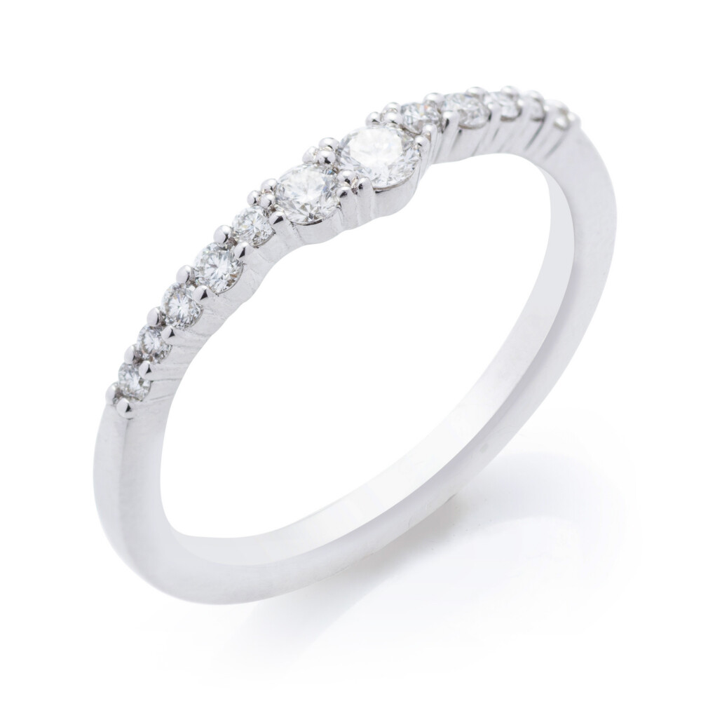 Asymmetrical Mixed Round Diamond Band