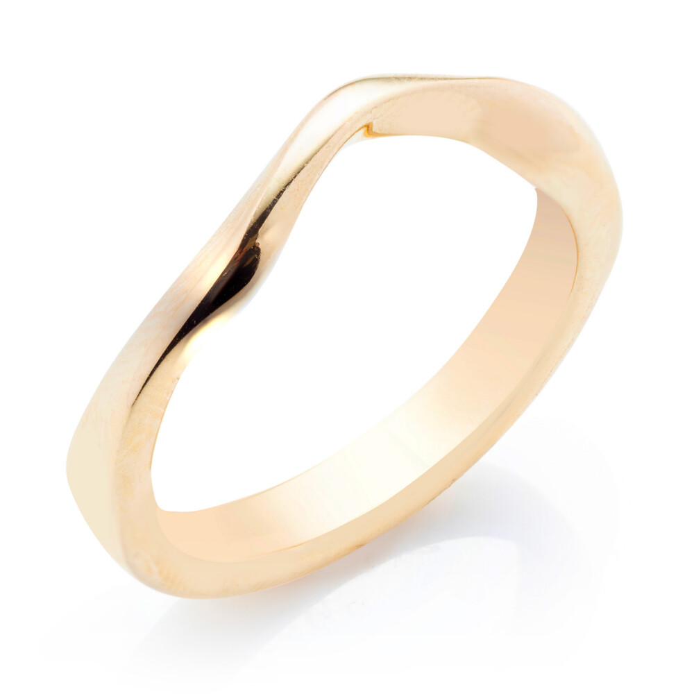 Curved Solid Metal Mobius Ring