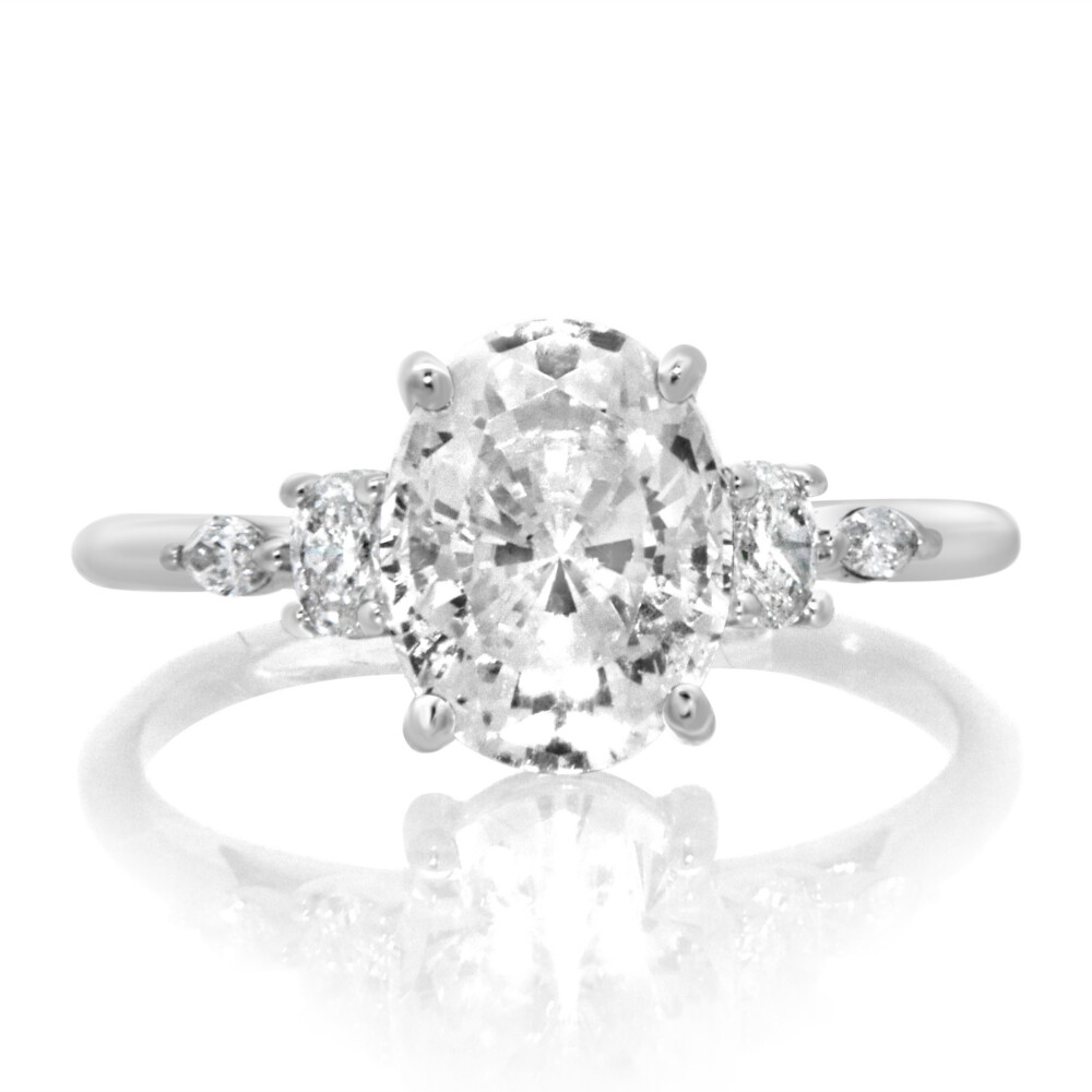Pear and Round Diamond Seven Stone Engagement Ring