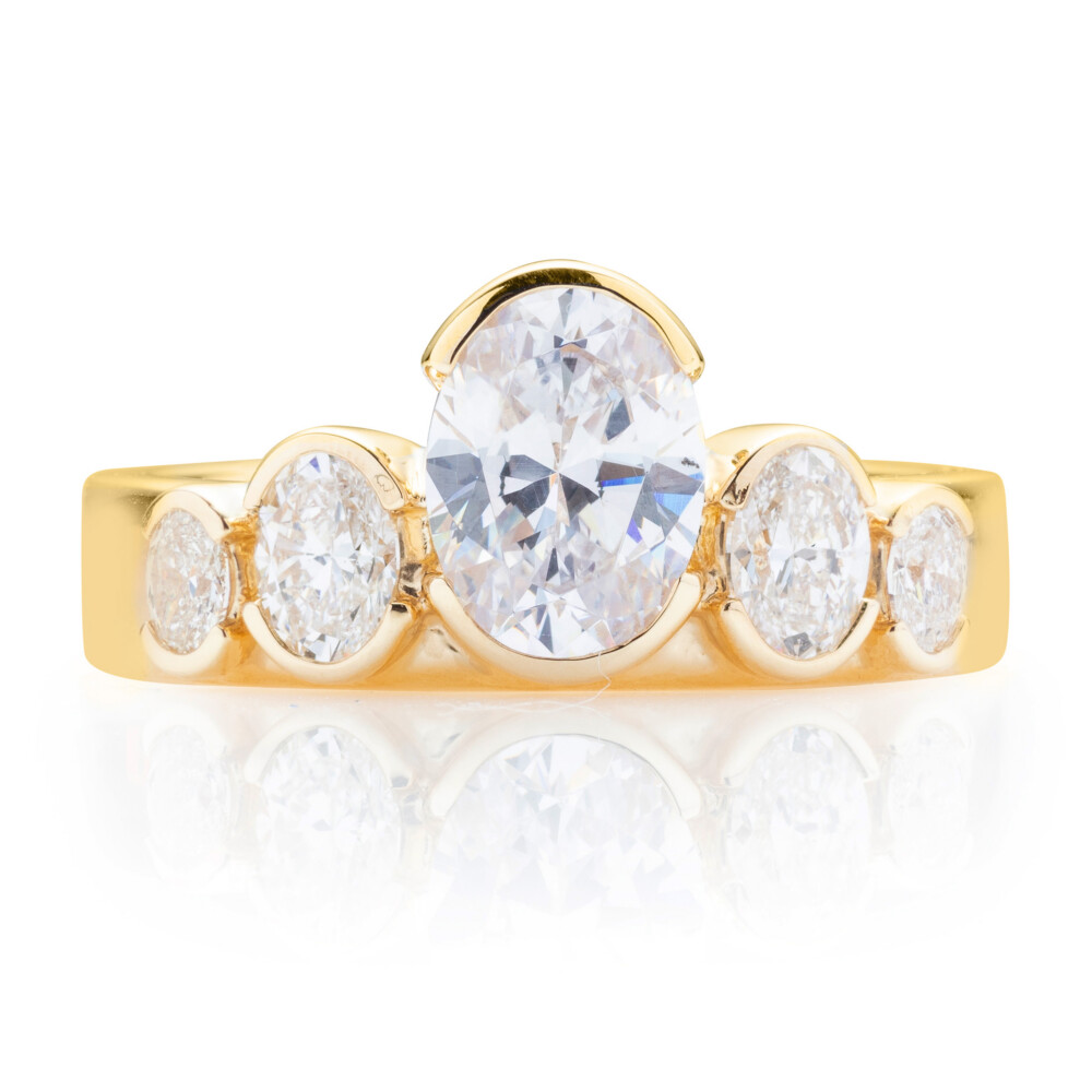 Oval Five Stone Engagement Ring