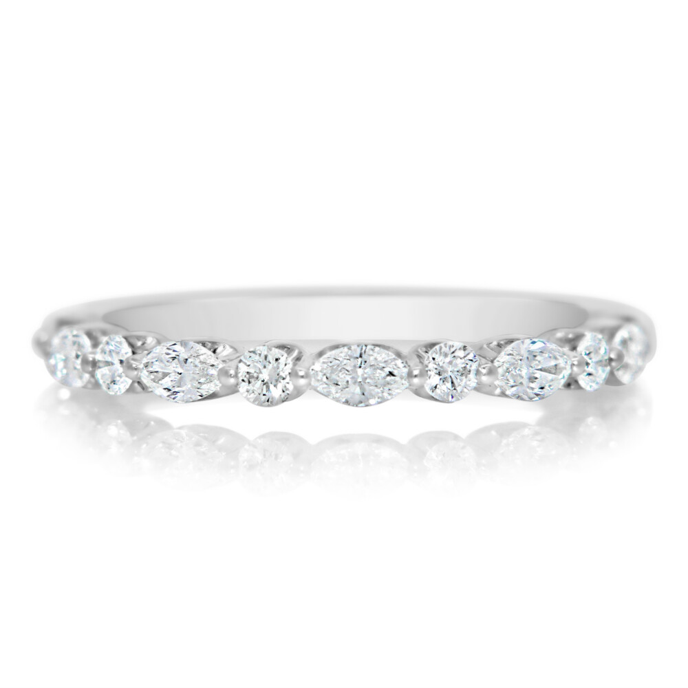 Alternating Marquise and Round Shared Prong Band