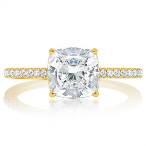 Cushion Hidden Halo Engagement Ring