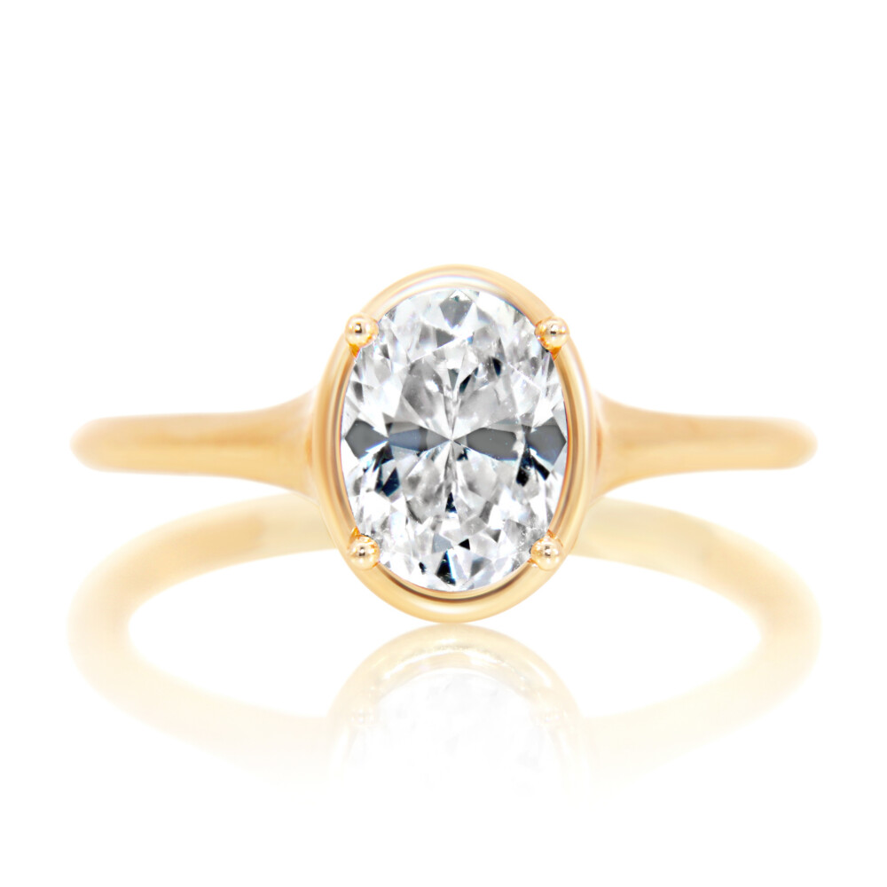 False Bezel Solitaire Engagement Ring