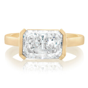 Radiant East West Half Bezel Engagement Ring